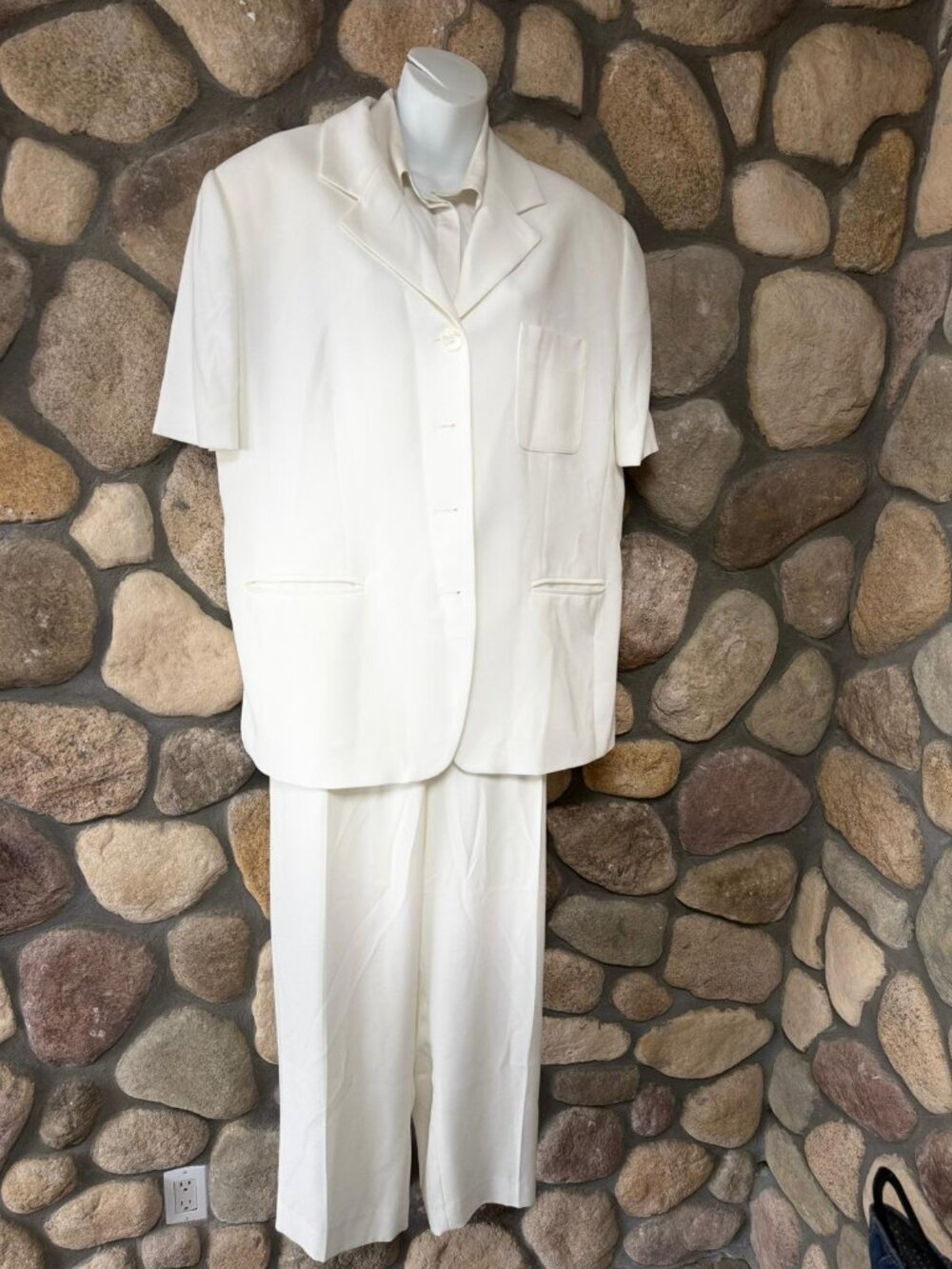 Women's Elegant Ivory 3-Piece Pant Suit Set Size Large